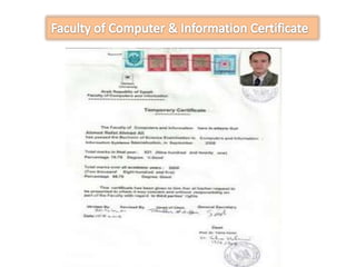 Faculty of Computer & Information Certificate 
