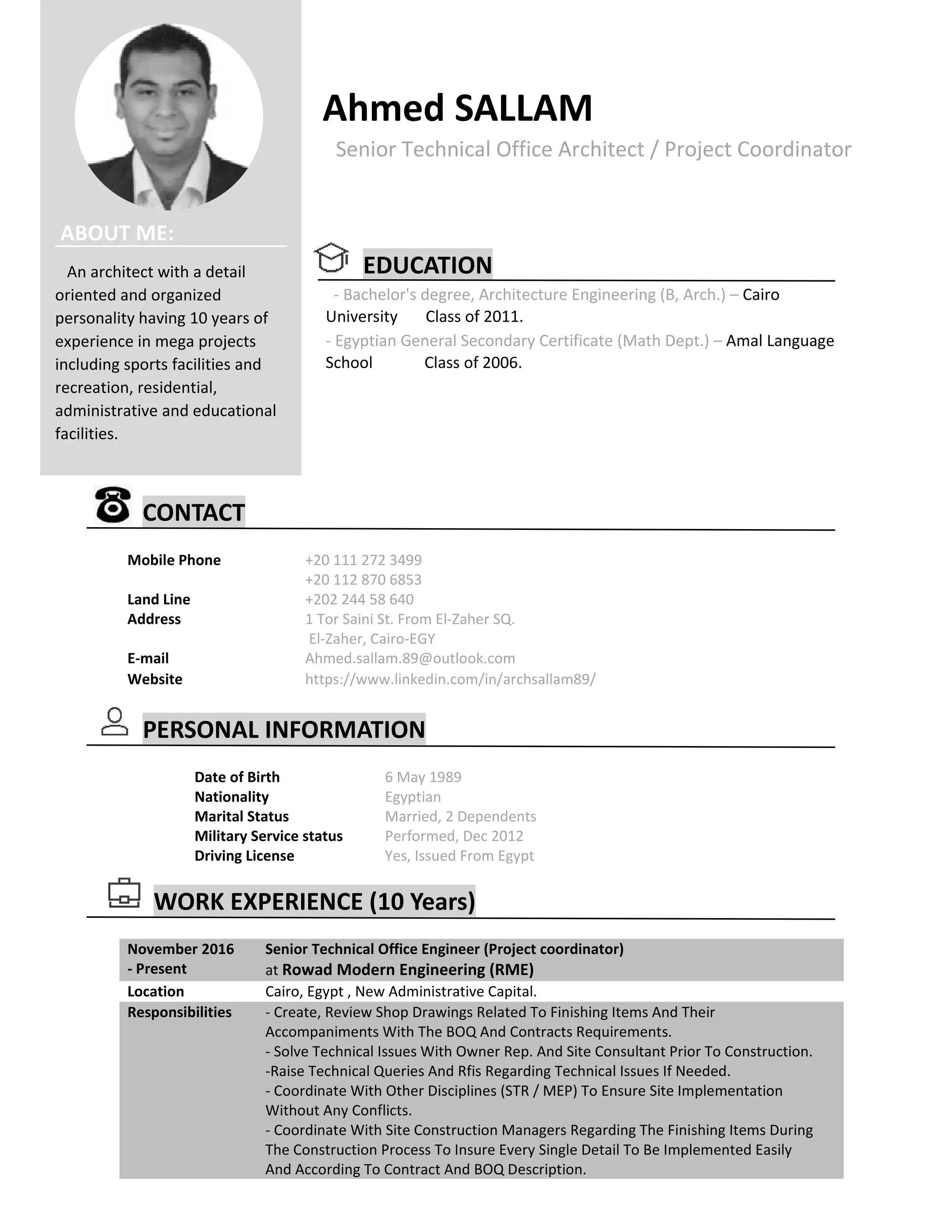 Ahmed sallam CV | PDF