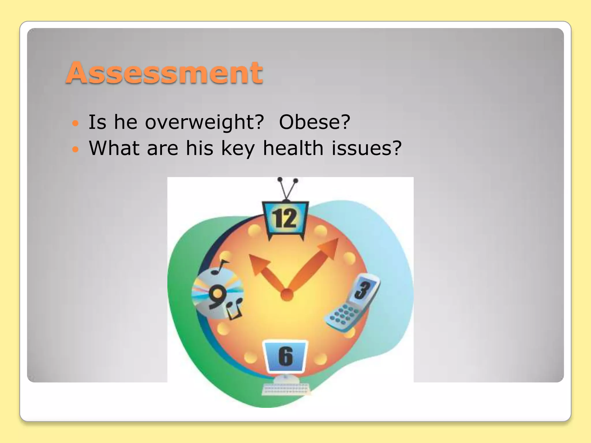 Health Consequences of ObesityStill doing nothing about that extra flab? Major cause of preventable death Increase in mortality from all causesIncrease in risk for these cancersEndometriumBreastProstateColonIncrease in risk of:HypertensionDyslipidemiaDiabetes type 2Coronary artery diseaseStrokeGallbladder diseaseOsteoarthritisSleep apnea & respiratory problems