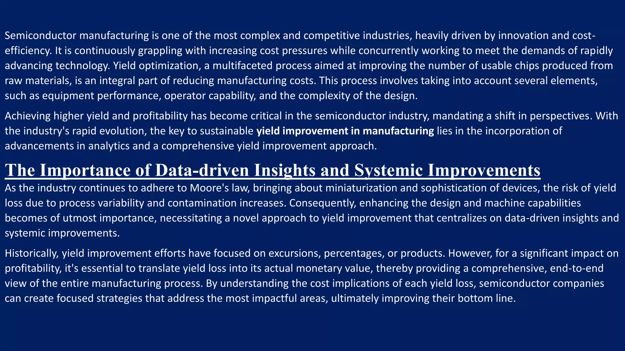 A Holistic Approach to Yield Improvement in the Semiconductor ...
