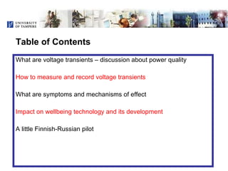 Voltage Transients and Health - Is There a Connection?