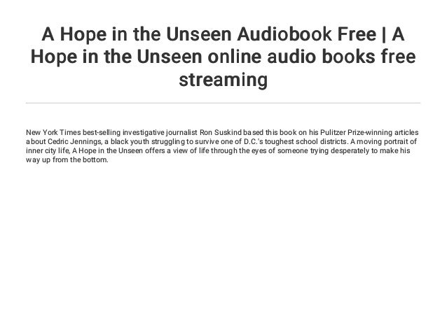 A Hope In The Unseen Audiobook 2025