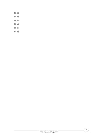 Elaborado por: ©fnogueirinha
7
25. (b)
26. (b)
27. (c)
28. (a)
29. (c)
30. (b)
 