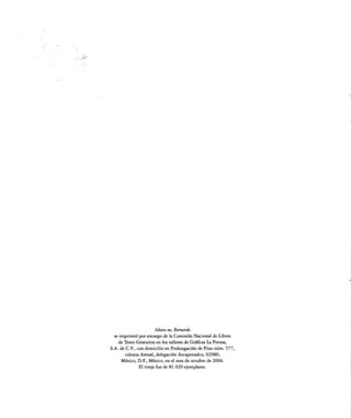 Ahora no, Bernardo
 se imprimió por encargo de la Comisión Nacional de Libros
   de Texto Gratuitos en los talleres de Gráficas La Prensa,
S.A. de C.V., con domicilio en Prolongación de Pino núm. 577,
       colonia Arenal, delegación Azcapotzalco, 02980,
     México, D.F., México, en el mes de octubre de 2006.
              El tiraje fue de 81 029 ejemplares.
 