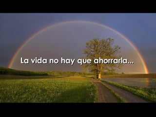 La vida no hay que ahorrarla...   