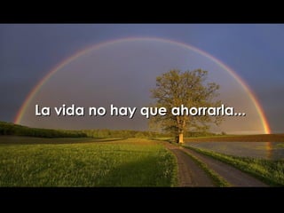 La vida no hay que ahorrarla...   