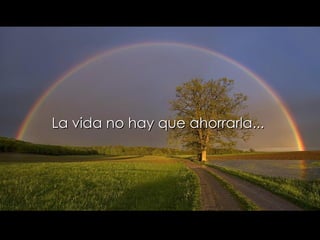 La vida no hay que ahorrarla...
 