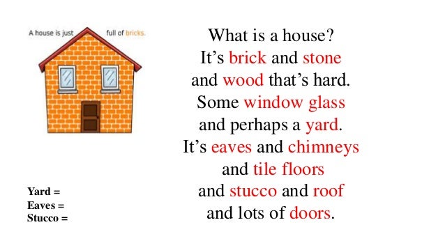 A house, a home poem lesson plan