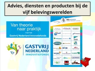 Advies, diensten en producten bij de vijf belevingswerelden 