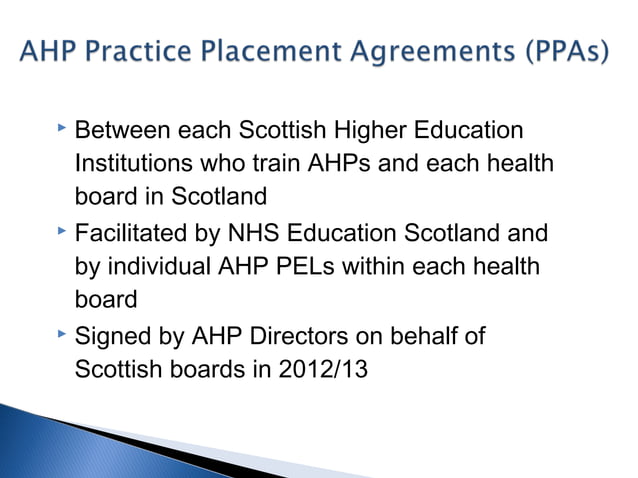 AHP Practice Educator Training Glasgow January 2014 | PPT