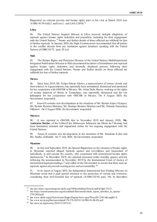 A/HRC/45/36
13
Rapporteur on extreme poverty and human rights prior to his visit in March 2019 (see
A/HRC/41/39/Add.2 and ...