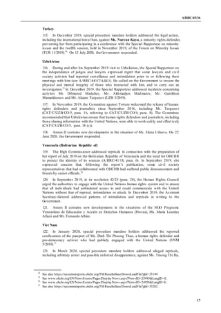 A/HRC/45/36
17
Turkey
115. In December 2019, special procedure mandate holders addressed the legal action,
including the i...