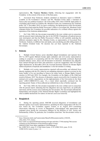 A/HRC/45/36
21
representative, Ms. Vanessa Mendoza Cortés, following her engagement with the
Committee in the context of t...