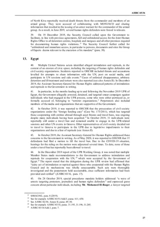 A/HRC/45/36
27
of North Kivu reportedly received death threats from the commander and members of an
armed group. They were...