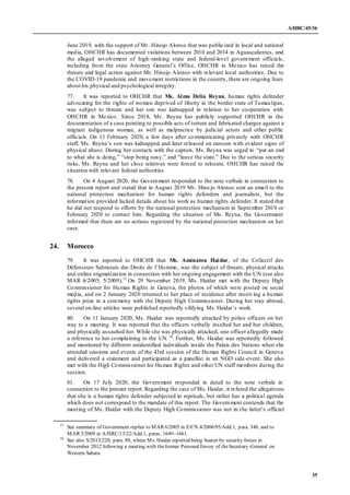 A/HRC/45/36
35
June 2019, with the support of Mr. Hinojo Alonso that was publicized in local and national
media, OHCHR has...