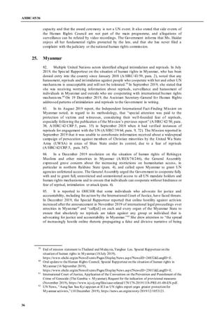 A/HRC/45/36
36
capacity and that the award ceremony is not a UN event. It also stated that side events of
the Human Rights...