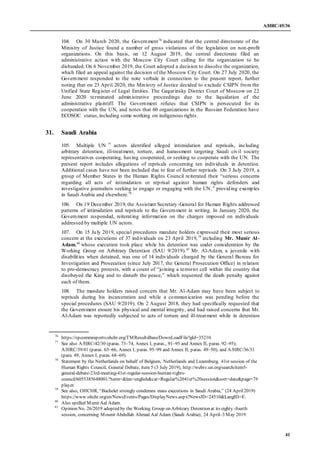 A/HRC/45/36
41
104. On 30 March 2020, the Government76
indicated that the central directorate of the
Ministry of Justice f...
