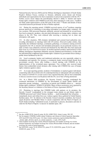 A/HRC/45/36
43
National Security Services (NSS) and the Military Intelligence department of South Sudan
People’s Defence F...