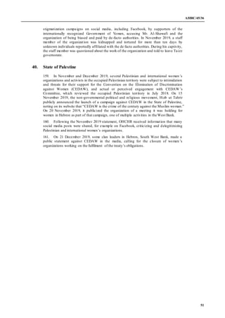 A/HRC/45/36
51
stigmatization campaigns on social media, including Facebook, by supporters of the
internationally recogniz...