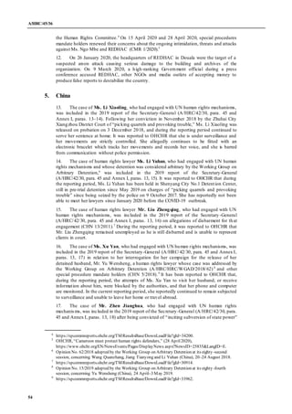 A/HRC/45/36
54
the Human Rights Committee.4
On 15 April 2020 and 28 April 2020, special procedures
mandate holders renewed...