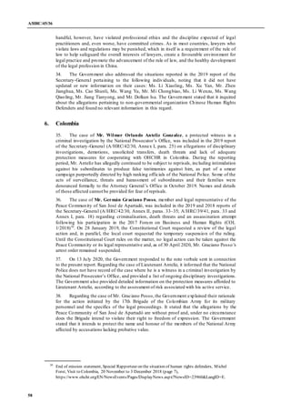 A/HRC/45/36
58
handful, however, have violated professional ethics and the discipline expected of legal
practitioners and,...