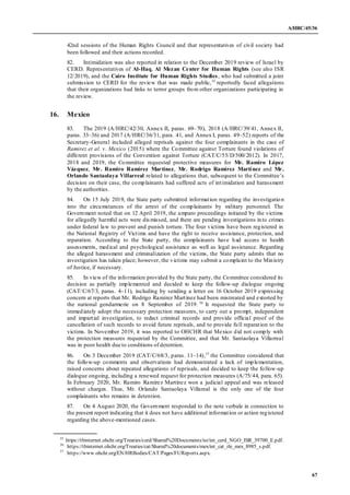 A/HRC/45/36
67
42nd sessions of the Human Rights Council and that representatives of civil society had
been followed and t...