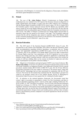 A/HRC/45/36
71
Missionaries of the Philippines. It reiterated that the allegations of harassment, intimidation
and threats...