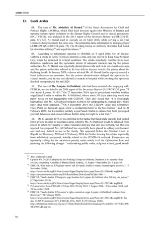 A/HRC/45/36
72
23. Saudi Arabia
108. The case of Mr. Abdullah Al Hamid,68
of the Saudi Association for Civil and
Political...