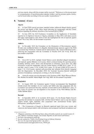 A/HRC/45/36
8
previous reports, along with Government replies received.37
References in the present report
to communicatio...