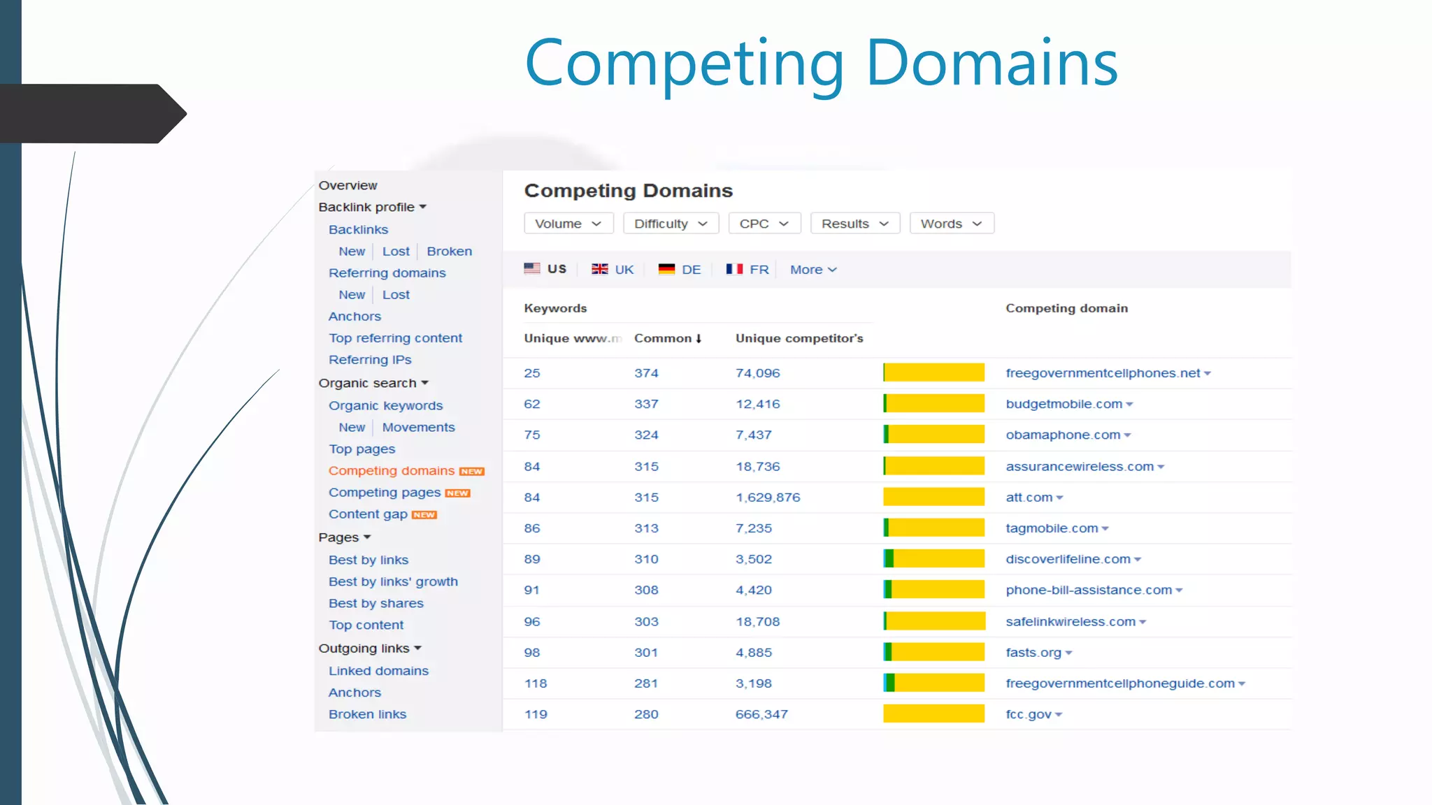 Competing Domains
 