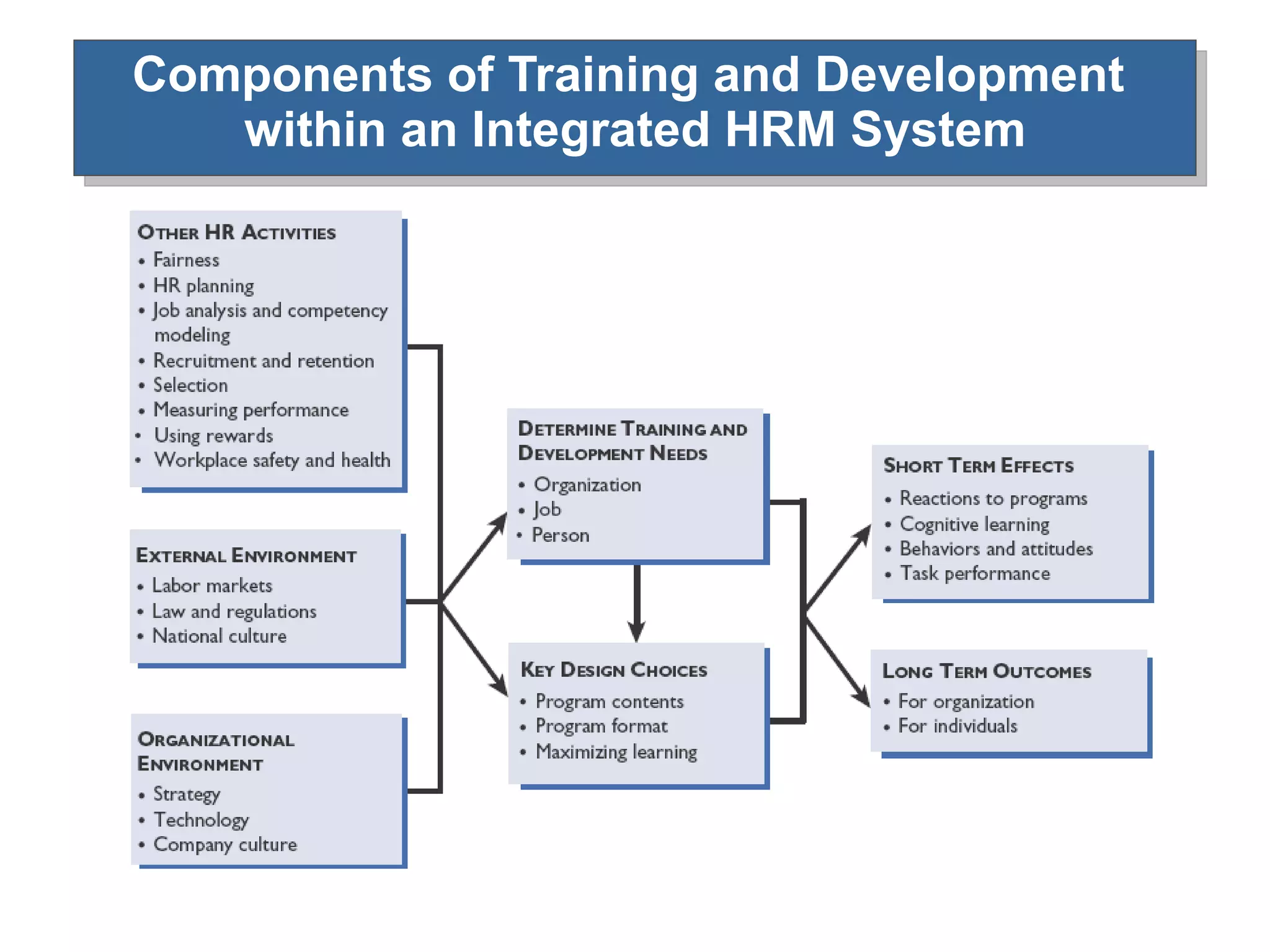 Components of Training and Development  within an Integrated HRM System 