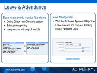 Leave & AttendanceLeave ManagementWorkflow for Leave Approval / Rejection