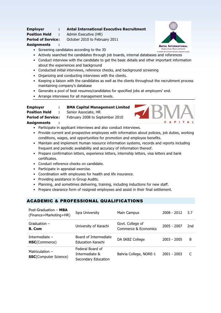 hr professional resumes