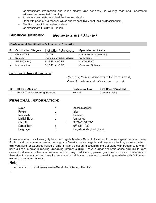 ahsan cv now