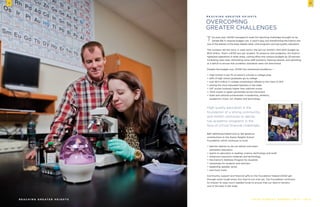 2
R e a c h i n g G r e at e r H e i g h t s AHSF A n n u a l R e p o r t 2 0 1 1 – 2 0 1 2
This past year, AHISD managed to meet the daunting challenges brought on by 	
Senate Bill 1’s massive budget cuts. It wasn’t easy, but transforming the District into
one of the leanest in the state helped retain vital programs and top-quality educators.
The numbers tell the story in stark terms: the bill cut AHISD’s 2011-2013 budget by
$5.6 million. That’s a $702 loss per student. To preserve vital programs, the District 	
tightened operations in other areas, cutting office and campus budgets by 20 percent, 	
increasing class sizes, eliminating some staff positions, freezing salaries, and operating	
at a deficit to ensure that academic standards were not diminished.
Despite the budget cuts, AHISD has maintained excellence —
·	High School in top 1% of nation’s schools in college prep
·	94% of high school graduates go to college
·	over $5.5 million in college scholarships offered to the Class of 2011
·	among the most educated teachers in the state	
·	SAT scores routinely higher than national scores	
·	TAKS scores in upper percentiles across the board	
·	state and national achievement in leadership, athletics, 	
academics, music, art, theater and technology
High quality education is the
foundation of a strong community
and AHSID continues to deliver
top academic programs in the
face of critical financial challenges.
Belt tightening helped and so did generous 	
contributions to the Alamo Heights School 	
Foundation, which continues to fund:
·	teacher salaries so we can attract and retain 	
exemplary educators
·	grants to educators in reading, science, technology and math	
·	enhanced classroom materials and technology
·	the District’s Wellness Program for students
·	workshops for students and teachers
·	leadership speaker series
·	and much more
Community support and financial gifts to the Foundation helped AHISD get
through some tough times, but they’re not over yet. The Foundation continues 	
its mission to raise much-needed funds to ensure that our district remains 	
one of the best in the state.
overcoming 	
greater challenges
R e a c h i n g G r e at e r H e i g h t s
3
 