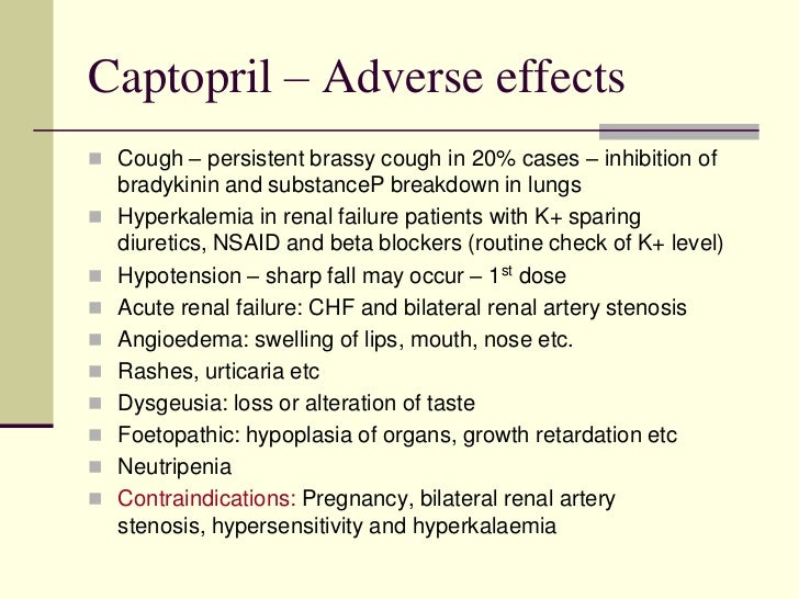what are the effects of captopril