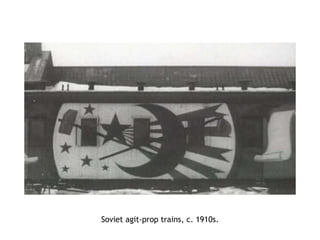 Soviet agit-prop trains, c. 1910s.
 