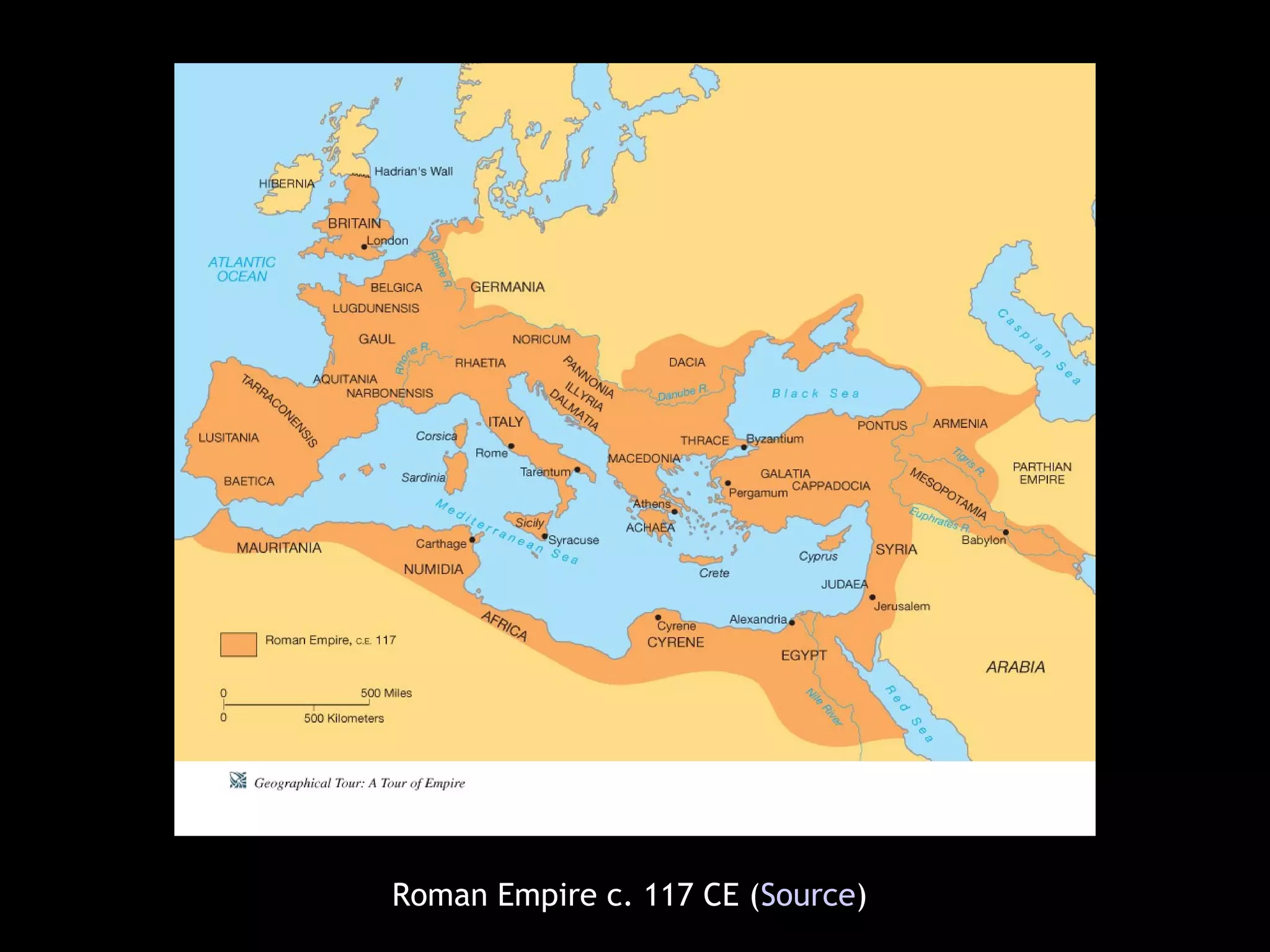 Roman Empire c. 117 CE (Source)
 