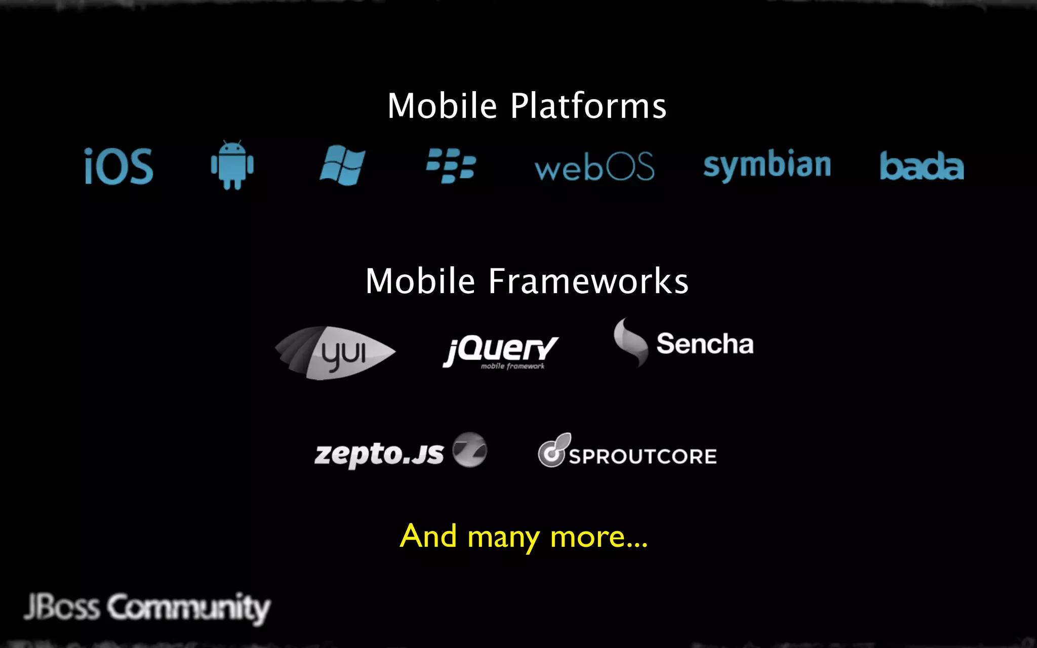 Mobile Platforms




Mobile Frameworks




 And many more...
 
