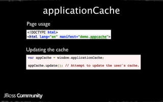 applicationCache
Page usage



Updating the cache
 