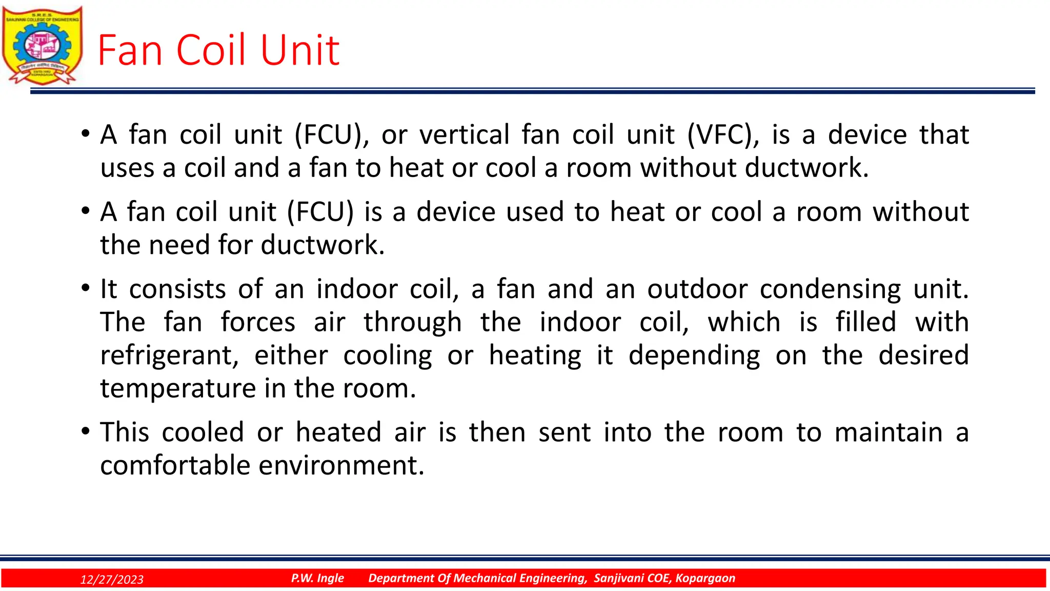 AHU HVAC.ppt Air Distribution Systems, HVAC | PPT
