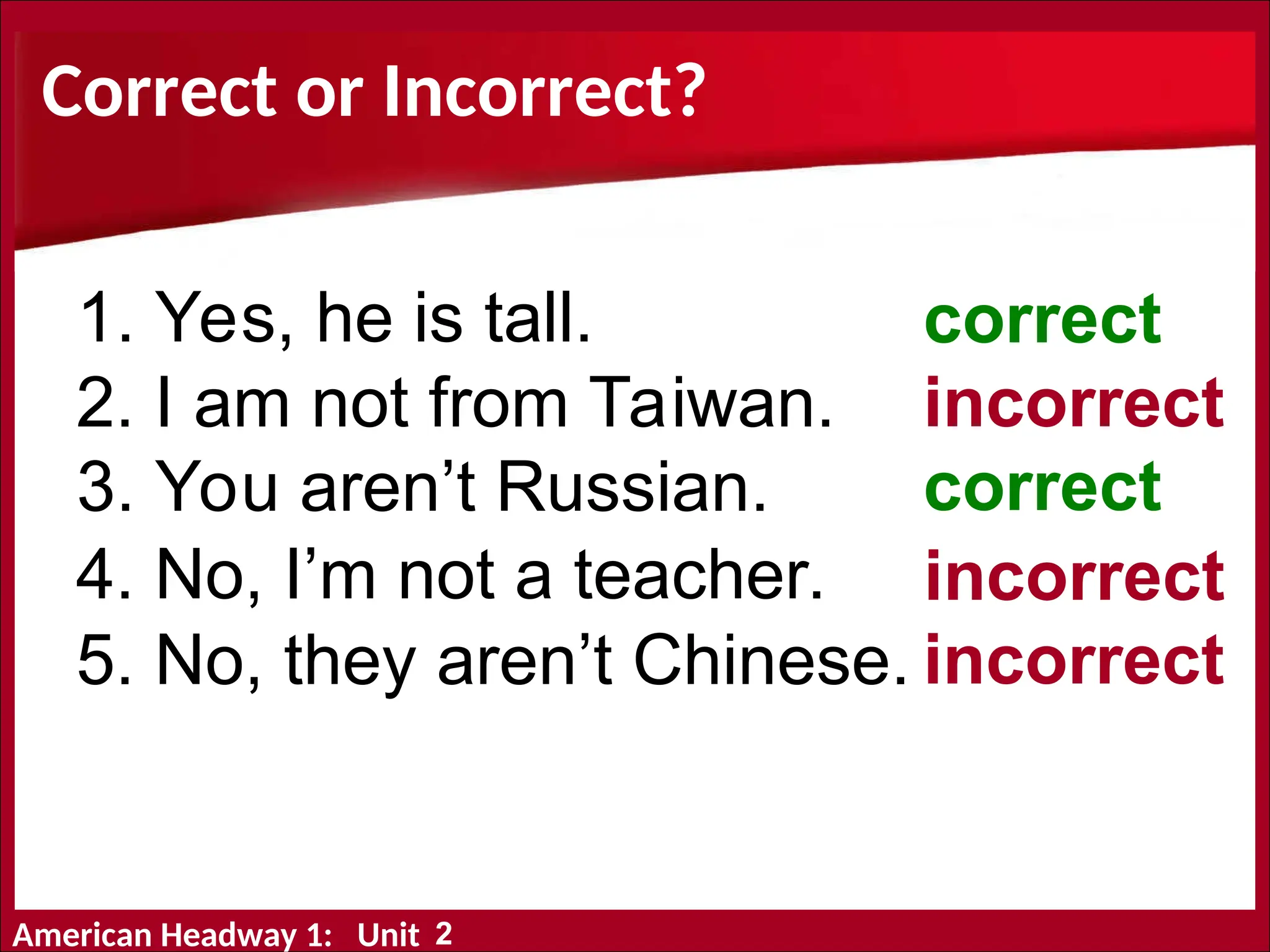 American HeadWay 1 Grammar Spot_Unit 2.ppt | Parenting Children Aged 4