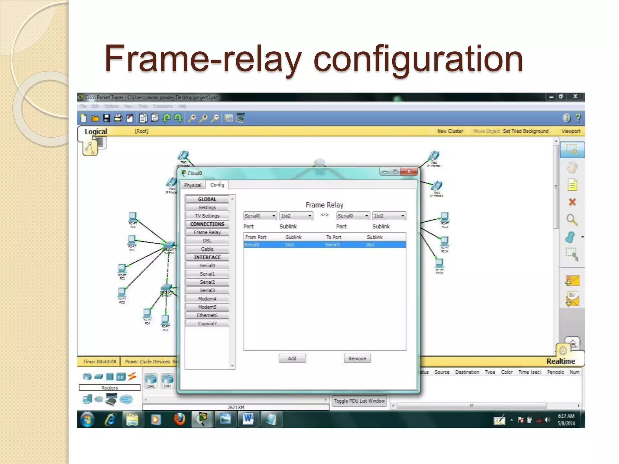 Frame-relay configuration
 
