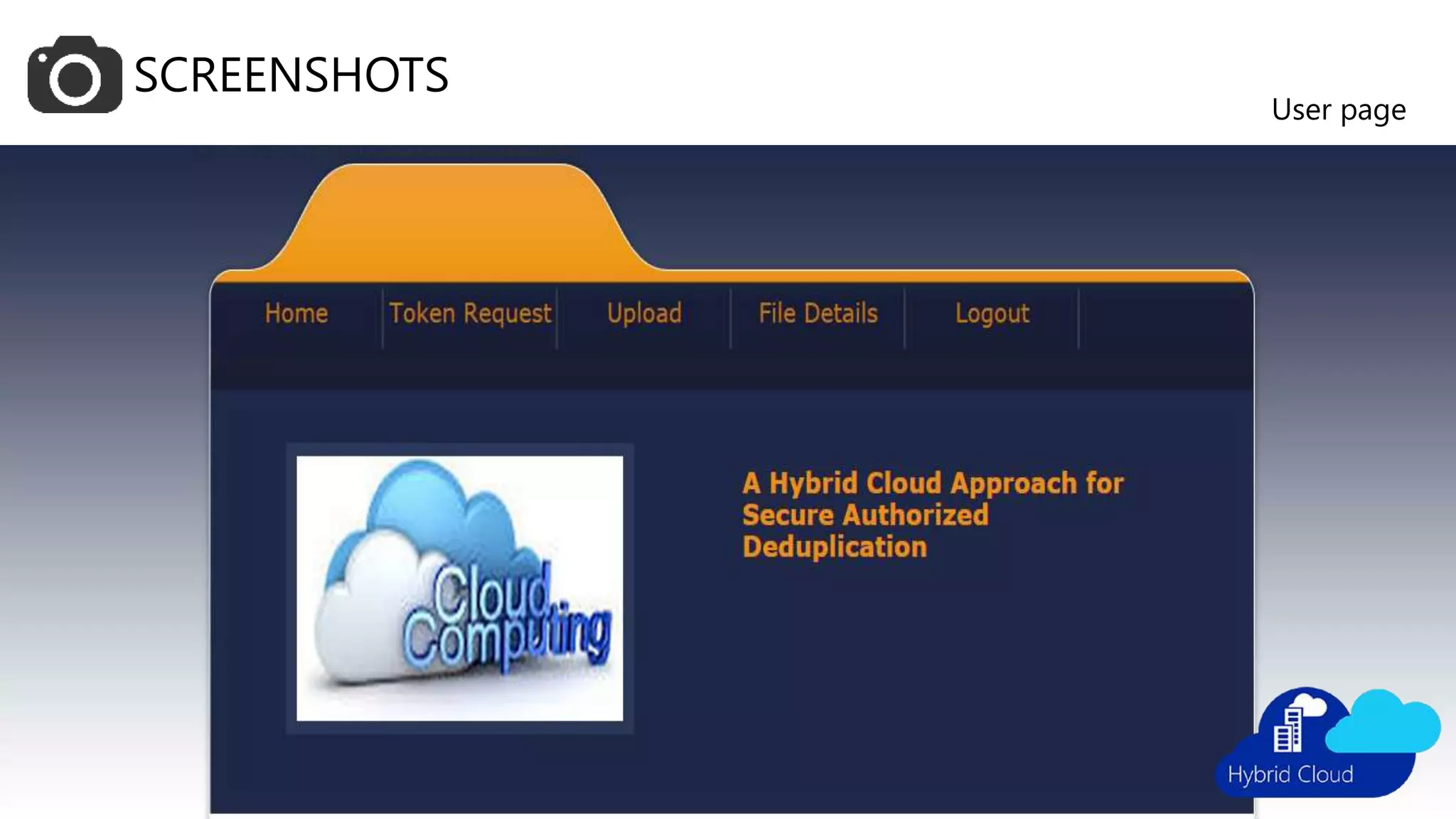 SCREENSHOTS
User page
 