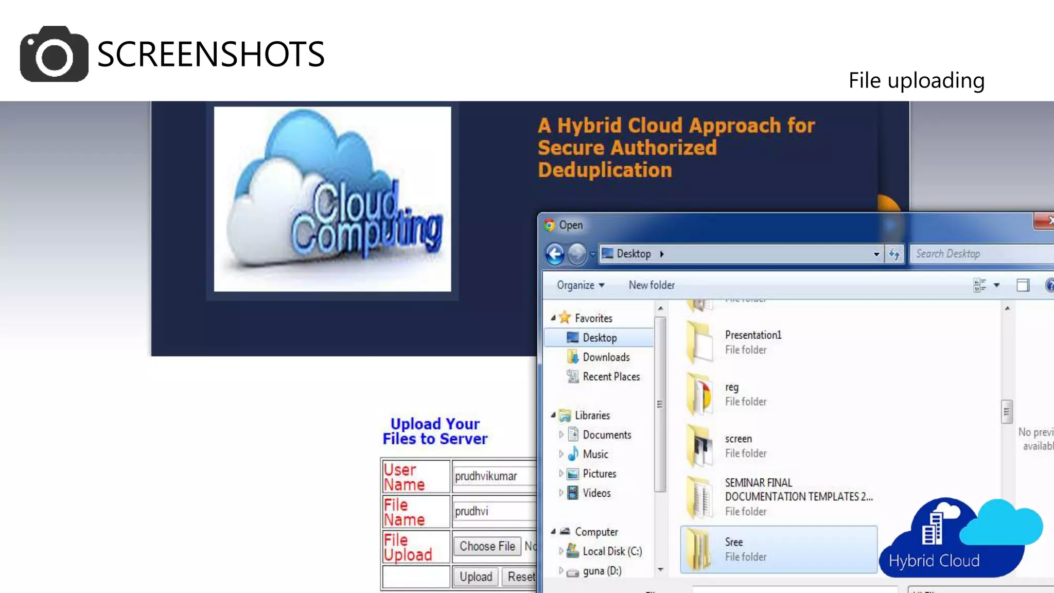 SCREENSHOTS
File uploading
 