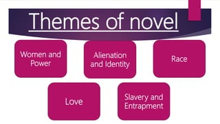Alienation
and Identity
Race
Slavery and
Entrapment
Women and
Power
Love
Themes of novel
 
