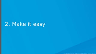 2. Make it easy
As of April 20th, 2017 and subject to change at MuleSoft's exclusive discretion.
 
