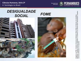 Ciências Humanas, Série 2º 
A Sociologia no Brasil 
VIOLÊNCIA 
DESIGUALDADE RACIAL 
SOCIAL FOME 
Imagens: (a) FML / Creative Commons Attribution-Share Alike 2.5 Generic, (b) Jonathan 
McIntosh / Creative Commons Attribution 2.0 Generic e (c) World Vision Deutschland / Creative 
Commons Attribution 3.0 Unported. 
 
