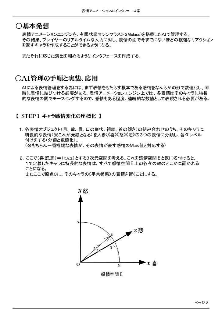 表情アニメーションaiインタフェース案