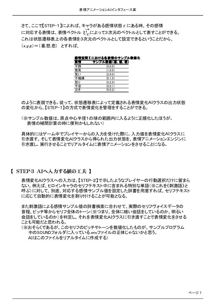 表情アニメーションaiインタフェース案